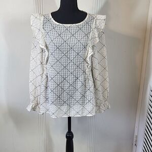 Ann Taylor Loft Cream & Black Colored Blouse.